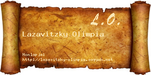 Lazavitzky Olimpia névjegykártya